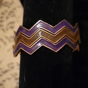 Purple and Gold Chevron Bracelet